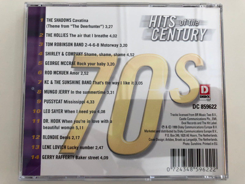 Hits of the Century - 70s / Lene Lovich, Leo Sayer, The Hollies, The Shadows / Disky Audio CD 1999 / DC 859622 (0724348596222)