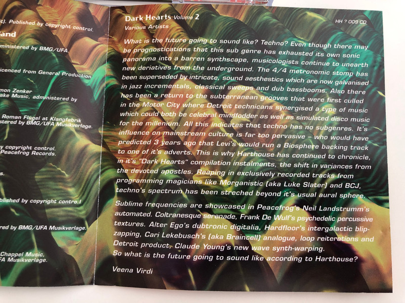Dark Hearts vol 2 / Harthouse compilation / Claude Young, Braincell, Alter Ego, Thor Inc. / HH 009 CD / Audio CD 1995 / Eye Music (4005902641623)