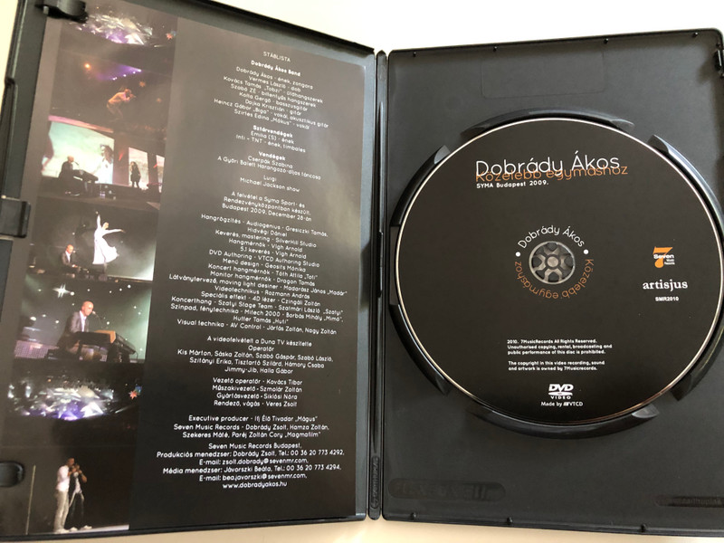 Dobrády Ákos - Közelebb egymáshoz DVD 2010 / Directed by Veres Zsolt / 2009 Live Concert Recording / SMR 2010 / MusicDome (5999884543022)