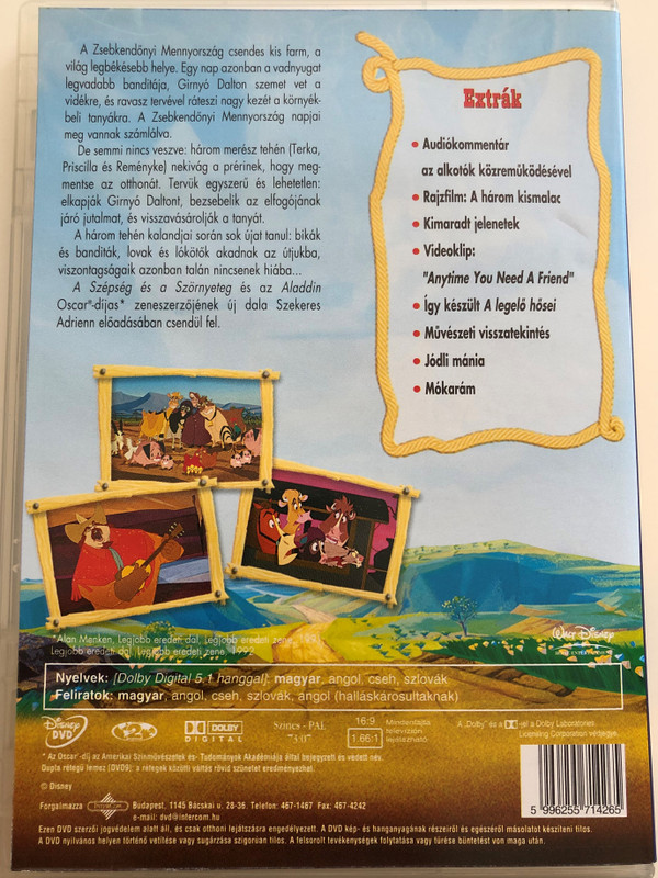 Home on the Range DVD 2004 A Legelő Hősei / Directed by Will Finn, John Sanford / Starring: Roseanne Barr, Judi Dench, Jennifer Tilly, Cuba Gooding Jr., Randy Quaid, Steve Buscemi (5996255714265)