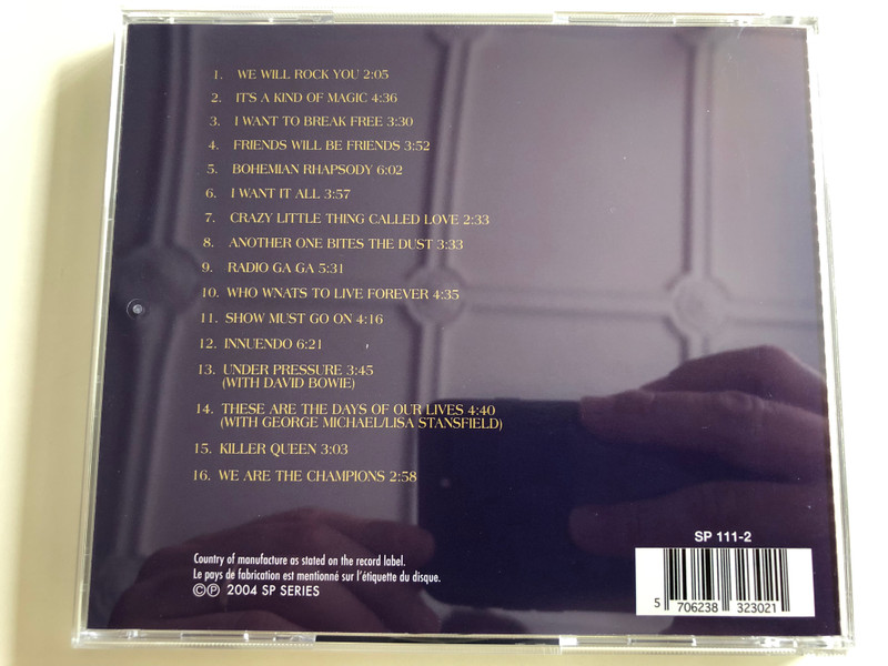 A tribute to the greatest hits of QUEEN / Performed By Forever Rock / Including - Bohemian Rhapsody, We are the Champions, Crazy Little thing called Love / BIEM Audio CD 2004 / SP 111-2