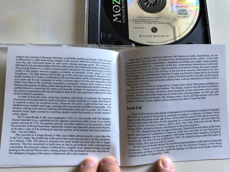 Mozart (zongoraversenyek 2) - Erdi Tamas / MEGA Audio CD / MCDA 87902