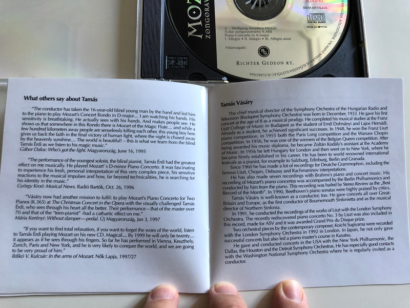 Mozart (zongoraversenyek 2) - Erdi Tamas / MEGA Audio CD / MCDA 87902