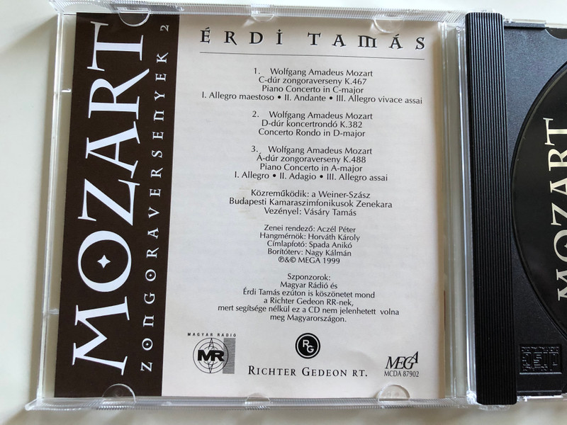 Mozart (zongoraversenyek 2) 1999 - Érdi Tamás / MEGA Audio CD / MCDA 87902
