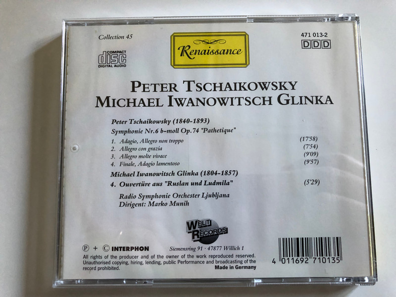 Renaissance / Peter Tschaikowsky - Symphonie Nr.6 Pathetique / GEMA Audio CD / 471 013-2