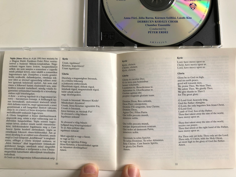 Janos Vajda - Missa In A / Gyorgy Orban - Missa Prima / Debrecen Kodaly Choir / Conducted: Peter Erdei / Hungaroton Audio CD 2000 Stereo / HCD 31929