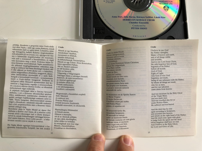 Janos Vajda - Missa In A / Gyorgy Orban - Missa Prima / Debrecen Kodaly Choir / Conducted: Peter Erdei / Hungaroton Audio CD 2000 Stereo / HCD 31929