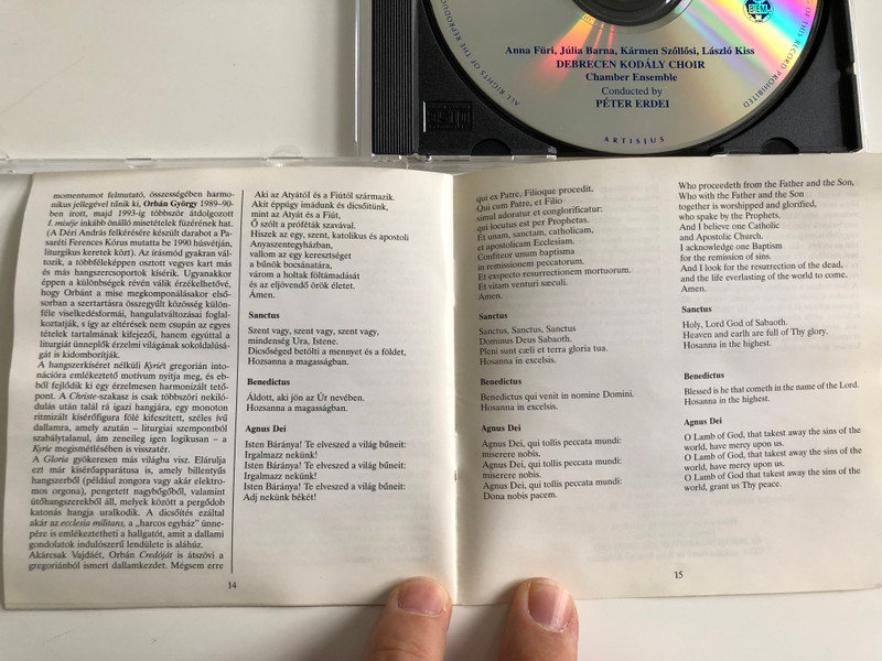 Janos Vajda - Missa In A / Gyorgy Orban - Missa Prima / Debrecen Kodaly Choir / Conducted: Peter Erdei / Hungaroton Audio CD 2000 Stereo / HCD 31929