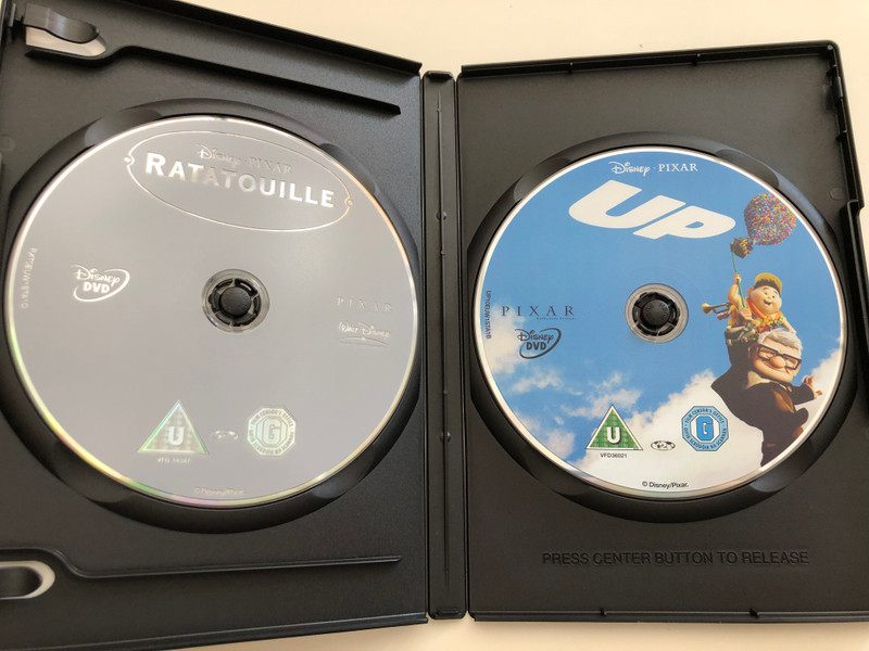Ratatouille / Up DVD 2012 L'ecsó / Fel / Directed by Brad Bird / Pete Docter / Voice Actors: Patton Oswalt, Ian Holm, Lou Romano / Ed Asner, Christopher Plummer, Jordan Nagai / Dupla élmény egy csomagban / 2 films on 1 DVD (5996255737714)