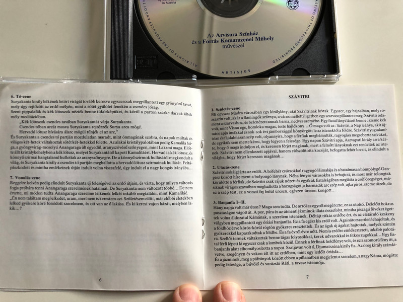 Két hindu mese / Suryakanta király története, Szávitri / Arvisura Színház / Forrás Kamarazenei Műhely / Hungaroton Classic Audio CD 1997 / HCD 14250 (5991811425029)