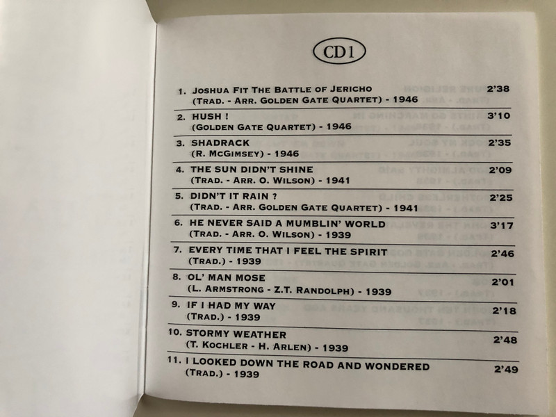Golden Gate Quartet - Gospels & Spirituals / The Gold Collection 40 / R2CD 70-07 / Audio CD SET (076119700728)