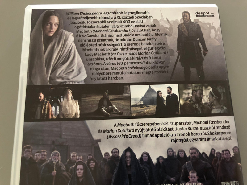 Macbeth DVD 2015 / Directed by Justin Kurzel / Starring: Michael Fassbender Marion Cotillard / Based on drama by W. Shakespeare (5999546337716)
