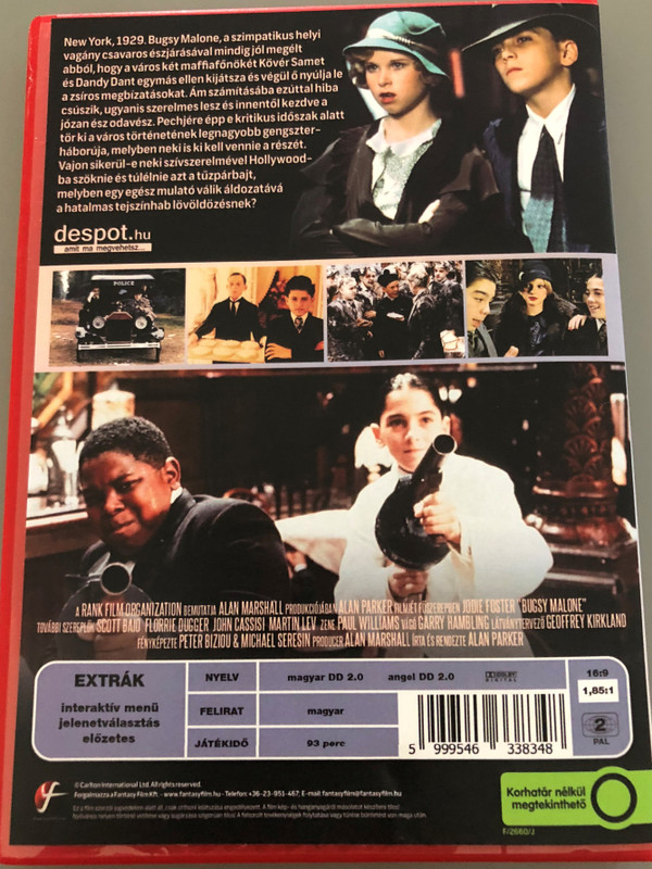 Bugsy Malone DVD 1976 / Directed by Alan Parker / Starring: Jodie Foster, Scott Baio, John Cassisi, Martin Lev (5999546338348)