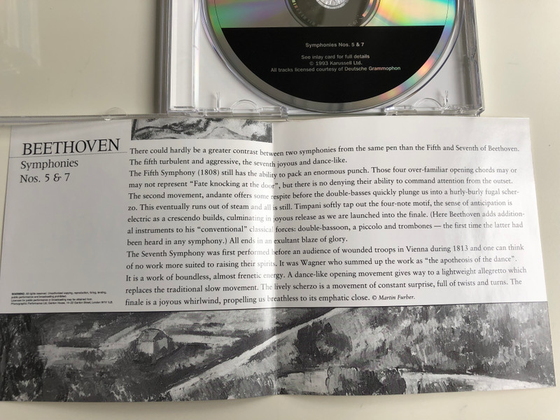 Beethoven - Symphonies nos.5 & 7 / FEATURING Vienna Philharmonic Orchestra / Conducted: Rafael Kubelik / Belart Audio CD 1993 / 450 038-2