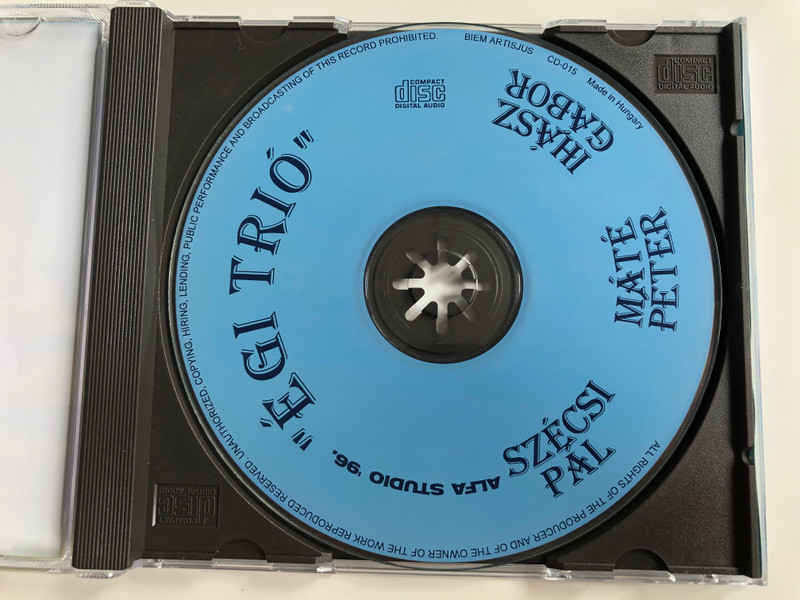  ''Égi Trió'' - In Memoriam / Szécsi Pál, Máté Péter, Ihász Gábor ‎/ Ott állsz Az út Végén, Gedeon Bácsi, Múlnak A gyermek évek / S. Nagy Istvan-nak a ''Trio'' / Alfa Studio Audio CD 1996 / CD015 (5997683700158)