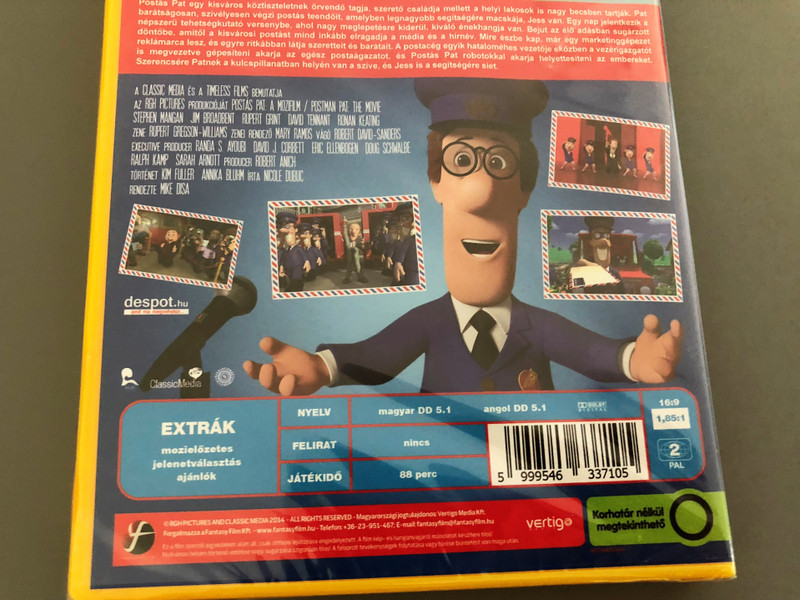 Postman Pat: The Movie DVD 2014 Postás Pat: A mozifilm / Directed by Mike Disa / Starring: Stephen Mangan, Jim Broadbent, Rupert Grint, David Tennant, Ronan Keating (5999546337105)