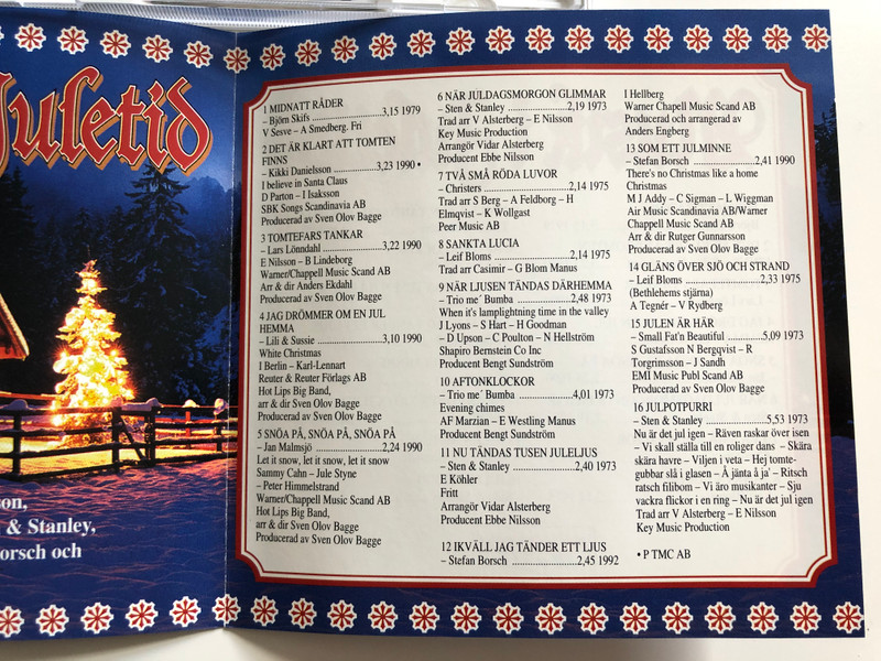 Musik i Juletid / Glada julsanger med Bjorn Skifs, Kikki Danielsson, Lars Lonndahl, Lili & Sussie, Jan Malmsjo, Sten & Stanley, Christers, Leif Bloms, Trio me' Bumba / Pickwick Music Audio CD 1993 / Pickwick 751122