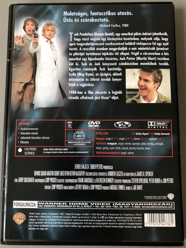 Innerspace DVD 1987 Vérbeli hajsza / Directed by Joe Dante / Starring: Dennis Quaid, Martin Short, Meg Ryan, Kevin McCarthy (5999010447361)