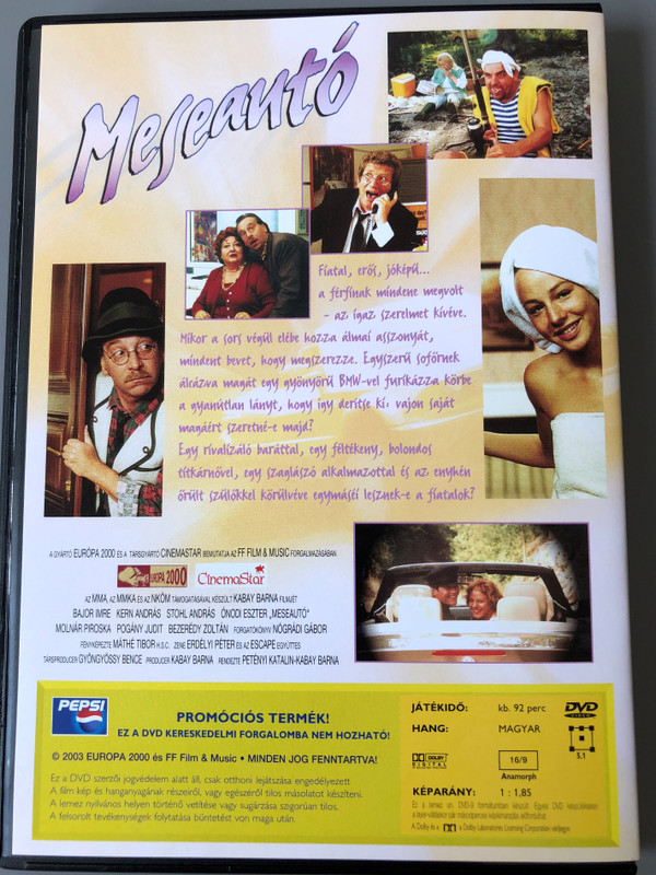 Meseautó DVD 2000 Dream car / Directed by Petényi Katalin, Kabay Barna / Starring: Bajor Imre, Kern András, Stohl András, Ónodi Eszter / Hungarian remake of the 1934 classic (meseauto2000dvd)