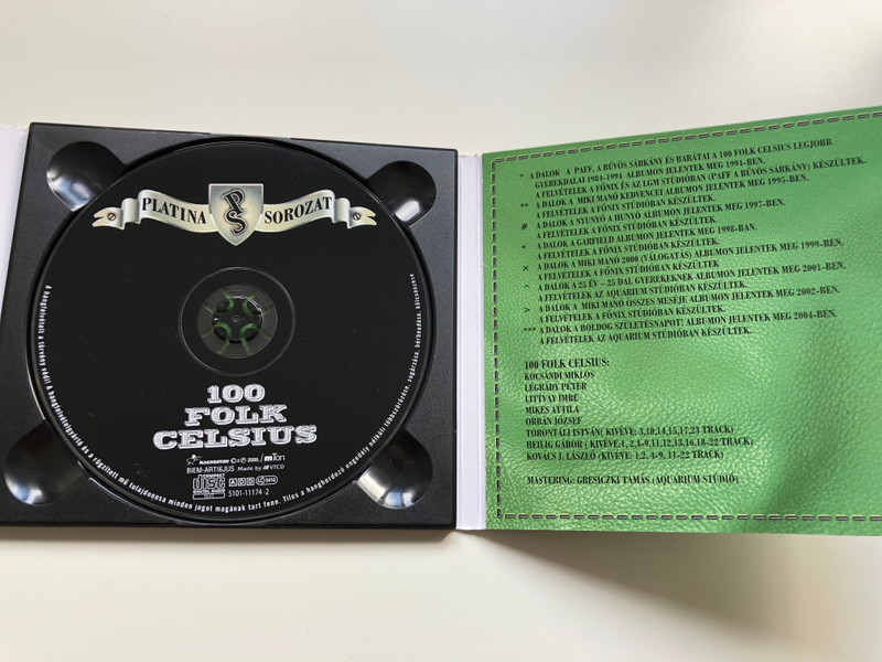 Platina Sorozat / A '90-es evek legnagyobb sikerei / 100 Folk Celsius ‎/ Digitalisan ujramasterelt felvetelek! / Magneoton ‎Audio CD 2005 / 5101-11174-2