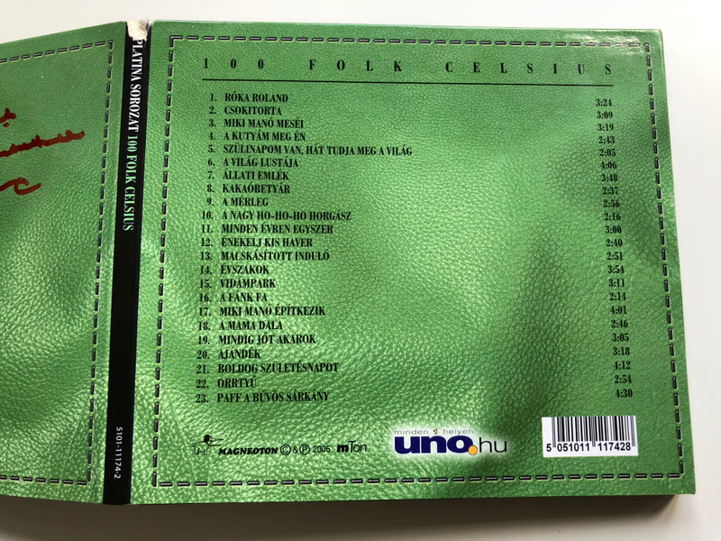 Platina Sorozat / A '90-es evek legnagyobb sikerei / 100 Folk Celsius ‎/ Digitalisan ujramasterelt felvetelek! / Magneoton ‎Audio CD 2005 / 5101-11174-2