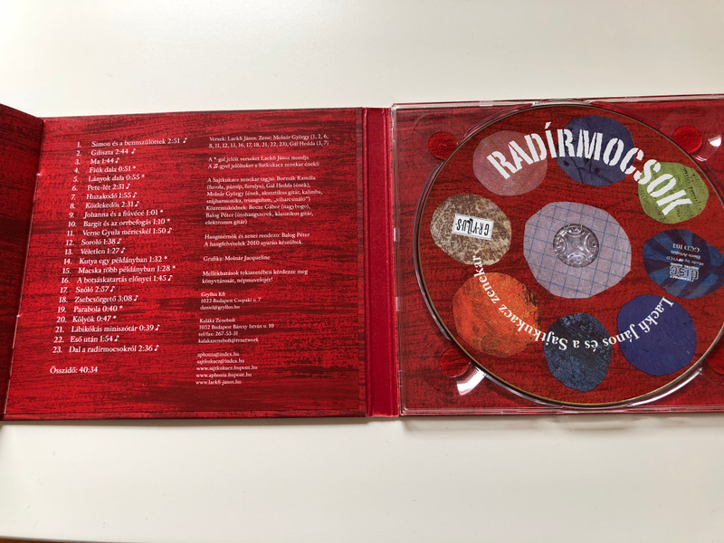 Lackfi János és a Sajtkukacz zenekar - Radírmocsok / Audio CD 2010 / Gryllus GCD 103 (5999548112724)