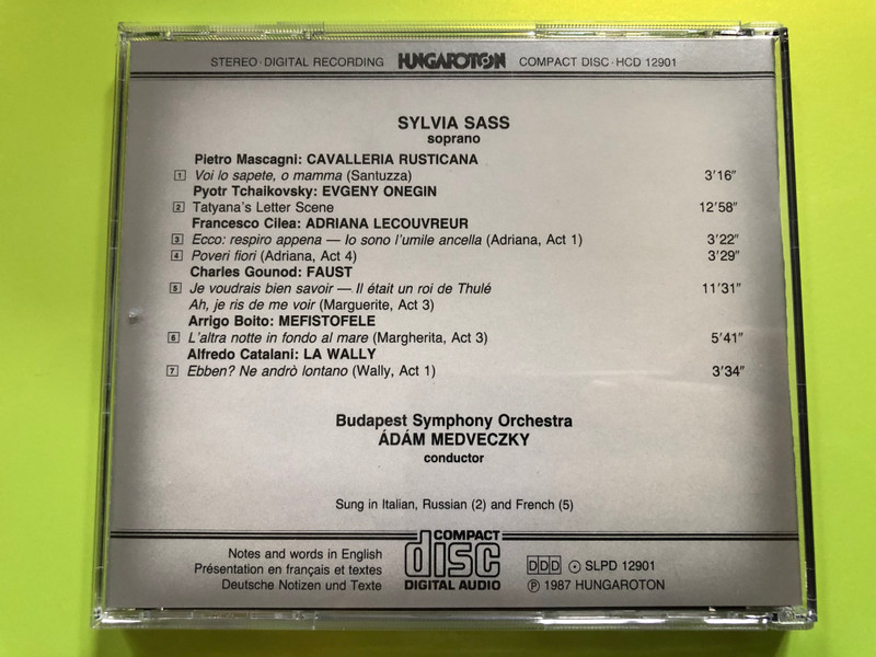 Operatic Arias - Sylvia Sass / Budapest Symphony Orchestra / Conducted: Ádám Medveczky / Hungaroton Audio CD 1987 Stereo / HCD 12901