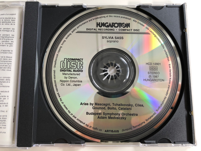 Operatic Arias - Sylvia Sass / Budapest Symphony Orchestra / Conducted: Ádám Medveczky / Hungaroton Audio CD 1987 Stereo / HCD 12901