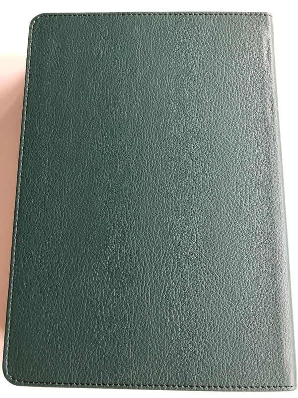 Hungarian Karoli Reloaded Bible PU Imitation Leather Cover Dark Green / Magyar Biblia revideált Károli középméretű, sötétzöld, műbőr / Words of God and Words of Jesus in RED (5999883910559)