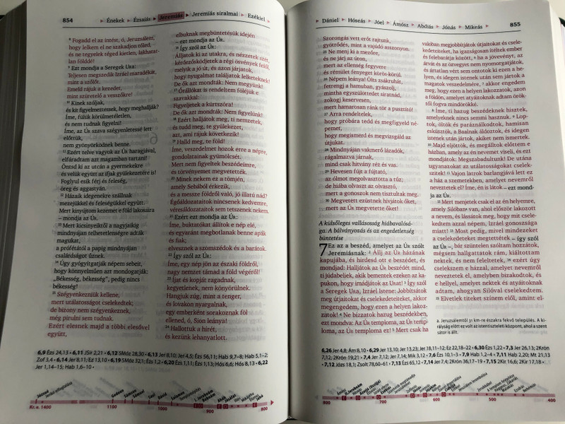 Hungarian Karoli Reloaded Bible PU Imitation Leather Cover Dark Green / Magyar Biblia revideált Károli középméretű, sötétzöld, műbőr / Words of God and Words of Jesus in RED (5999883910559)
