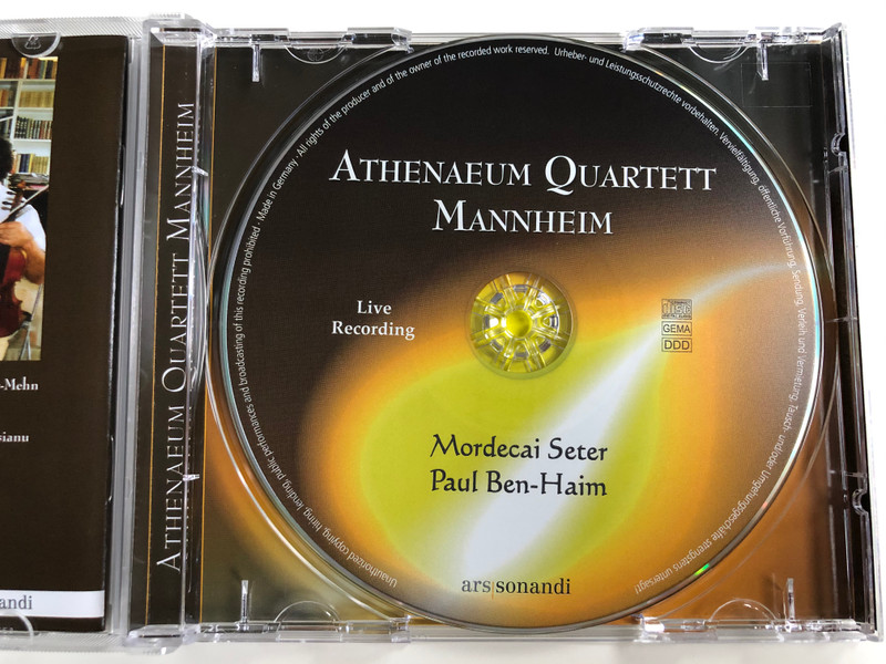 Mordecai Seter - String Quartet Nr.4 / Paul Ben-Haim - String Quartet / Athenaeum Quartett Mannheim / Ars Sonadi Audio CD 2006 