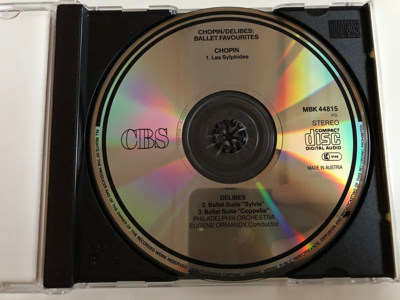 Ballet Favourites / Chopin: Les Sylphides / Delibes: Sylvia, Coppelia / Digitally Mastered / CBS Odyssey Audio CD 1989 Stereo / MBK 44815