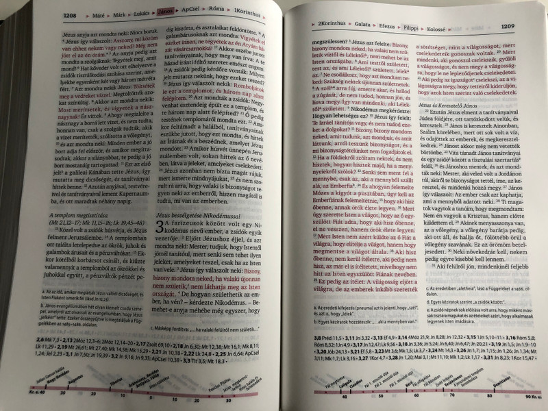 Hungarian Bible Karoli Reloaded PU Imitation Leather Cover Purple / Magyar Biblia revideált Károli középméretű, lila, műbőr / Words of God and Words of Jesus in RED (5999883910535)