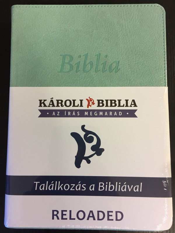 Hungarian Károli Bible Reloaded / PU Imitation Leather Cover / Olive / Magyar Biblia revideált Károli középméretű, oliva, műbőr / Words of God and Words of Jesus in RED (5999883910597)