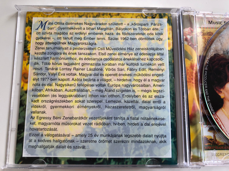 Boross Lajos, Szalai Antal, Puka Karoly / Almodo Tisza part / Mate Ottilia 25 ev Legszebb Dalai / The Best of Hungaryan Folk Song's / Musica Hungarica Audio CD 2001 Stereo / MHA 322