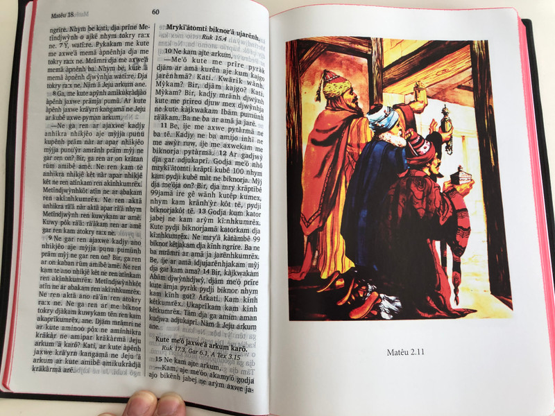 Metĩndjwýnh Kute Memã Kabẽn Ny Jarẽnh - O Novo testamento / The New Testament in Kayapó language / Bible Society Brasil 2015 / Vinyl bound / Red page edges / 3rd edition with illustrations & dictionary (KayapóNT)