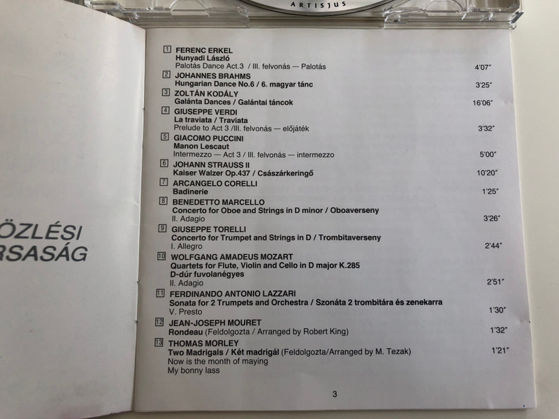 Magyar Szimfonikus Zenekar / Hungarian Symphony Orchestra / Ungarisches Symphonieorchester / Tavkozlesi Zenei Alapitvany Audio CD 1994 Stereo / BRSB 0028