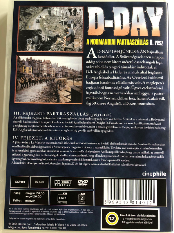 D-Day: Code Name Overlord DVD 1998 A normandiai Partraszállás 2. rész / Documentary about D-Day Part 2 / Directed by Lanny Lee / Rare color footage from George Stevens' Congress Library collection (5999543814012)