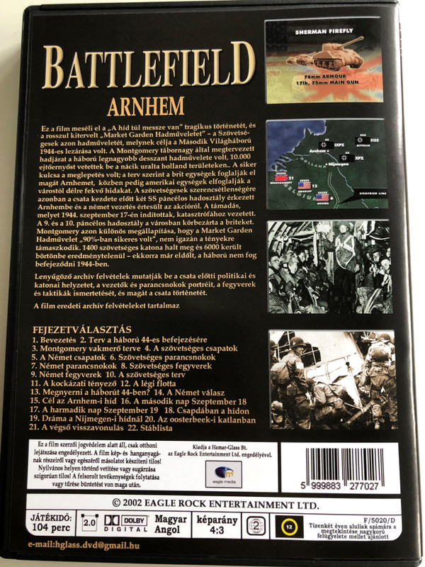 Battlefield: Arnhem Operation Market Garden / Market Garden Hadművelet DVD 2002 / Written by David Manson / Narrated by Jonathan Booth / II. Világháború nagy csatái (5999883277027