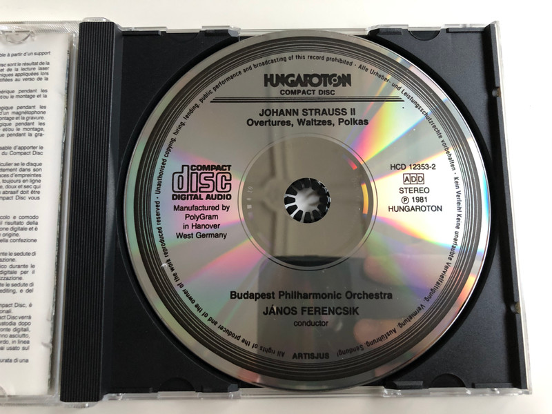 Johann Strauss – Overtures, Waltzes, Polkas / János Ferencsik / Budapest Philharmonic Orchestra / Hungaroton Audio CD 1981 Stereo / HCD 12353-2
