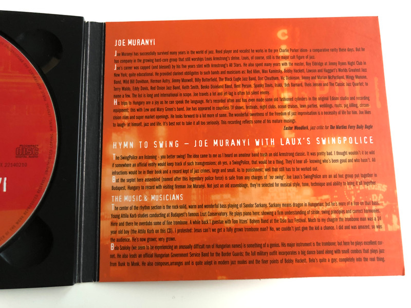 Hymn to Swing - Joe Muranyi with Laux's Swingpolice / Jokerex Records Audio CD 2005 / Jokerex 22140210