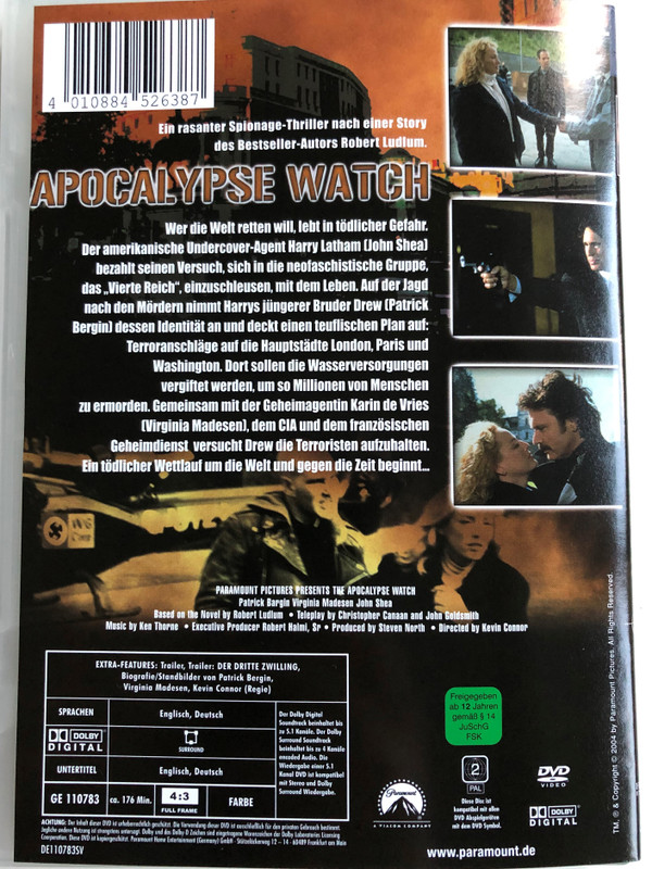 Apocalypse Watch DVD 1997 / Directed by Kevin Connor / Starring: Patrick Bergin, Virginia Madsen (4010884526387)