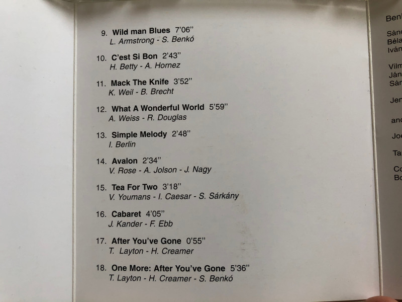 Benko Dixieland Band - Tribute To Louis Armstrong / Live Concert / Gong Audio CD 1997 / HCD 37880 / Recorded in Körcsarnok, Budapest 5. october, 1996.