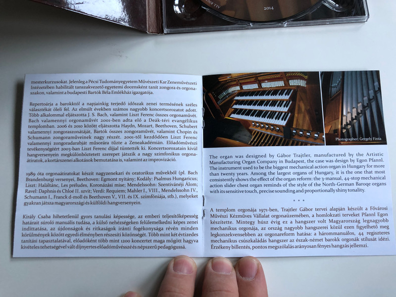 Kiraly Csaba / J. S. Bach Organ Works / MasterDisc Audio CD 2014 Stereo / LBCD05