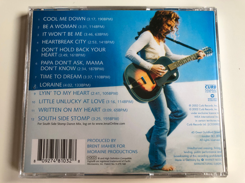 Jenai ‎– Cool Me Down / Curb Records Audio CD 2002 / 0927 48103-2