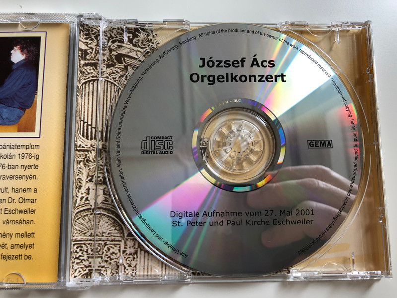 Acs Jozsef - Orgonamuvesz / 2002. majus 03. A Belvarosi Plebaniatemplom / Dunapack Audio CD 2001