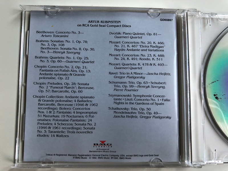 Artur Rubinstein Collection / Grieg Piano Concerto, Ballade Lyric Pieces / Artur Rubinstein, The Philadelphia Orchestra, Eugene Ormandy / BMG Music Audio CD 1992 Mono / GD60897