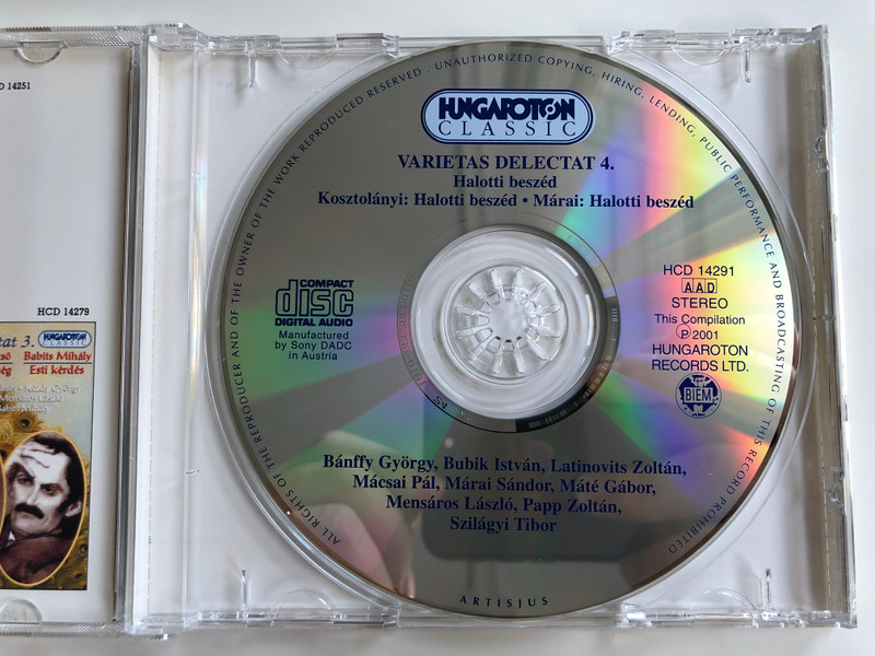 Varietas Delectat 4. - Halotti beszed / Kosztolanyi Dezso - Halotti beszed / Marai Sandor - Halotti beszed / Banffy Gyorgy, Bubik Istvan, Macsai Pal, Mate Gabol, Papp Zoltan, Szilagy Tibor / Hungaroton Classic Audio CD 2001 Stereo / HCD 14291