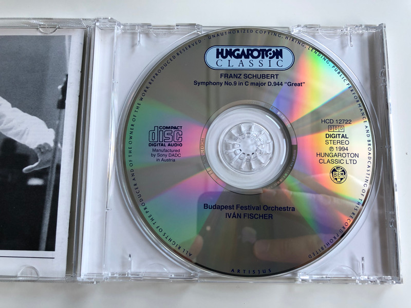 Schubert – Symphony No.9 In C Major »Great« D. 944 / Budapest Festival Orchestra, Iván Fischer / Hungaroton Audio CD 1994 Stereo / HCD 12722-2