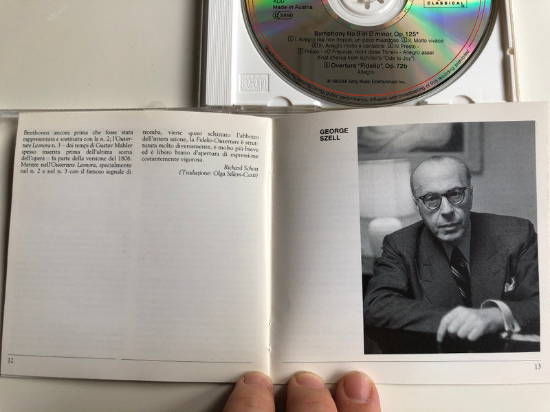 Beethoven - Symphony No. 9 ''Choral'', "Fidelio" Overture / Adele Addison, Jane Hobson, Richard Lewis, Donald Bell / Cleveland Orchestra & Choir, George Szell ‎/ Sony Classical Audio CD 1991 / SBK 46533